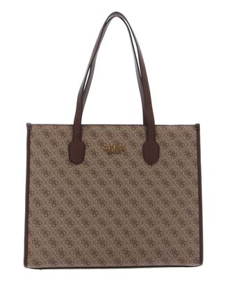 GUESS Silvana Girlfriend Tote Latte Logo / Brown