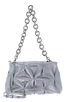 COCCINELLE Ophelie Goodie Rock Handbag Craquele Leather Silver