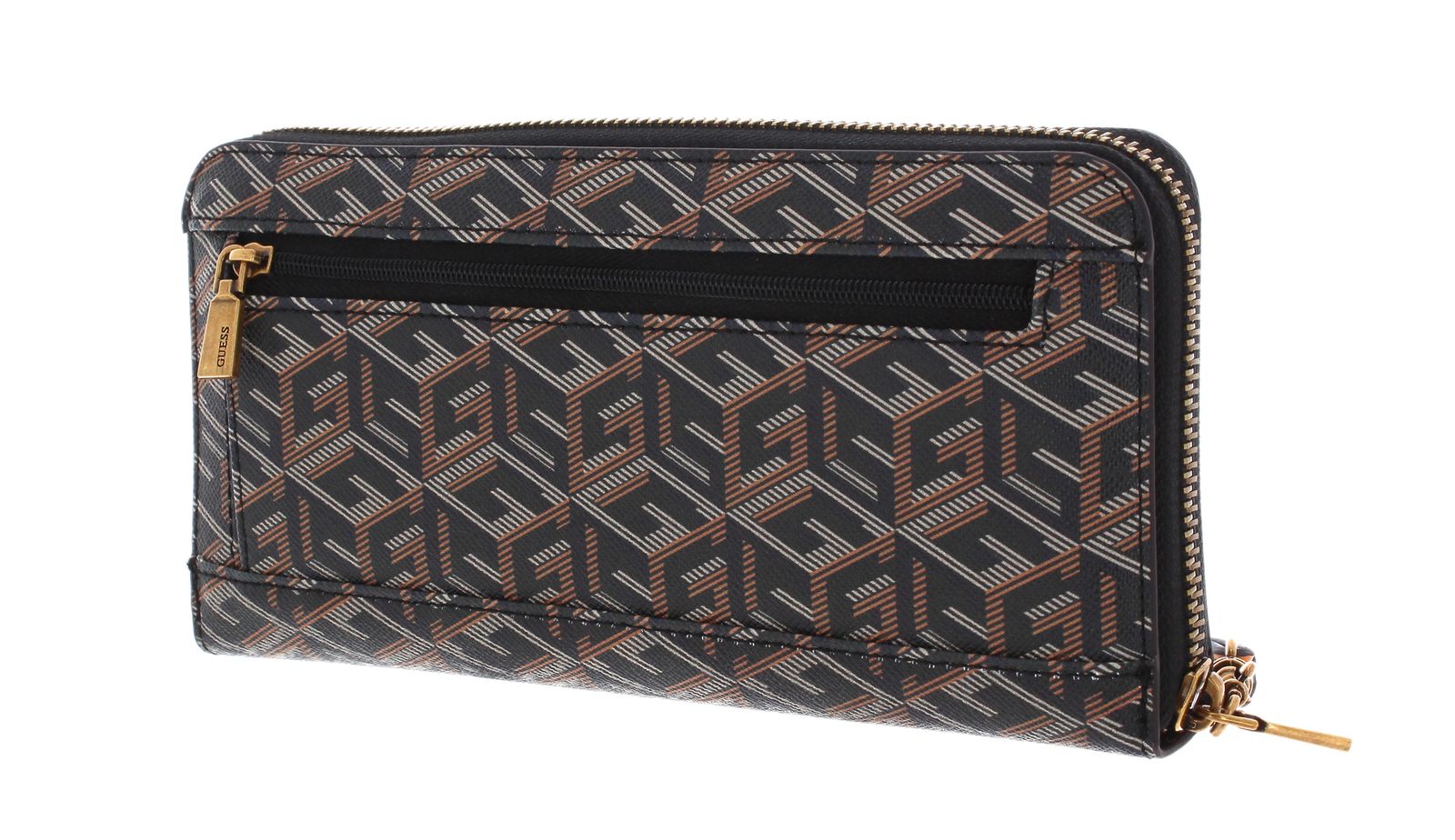 GUESS purse Laurel SLG Zip Around Wallet L Black Logo | Buy bags ...