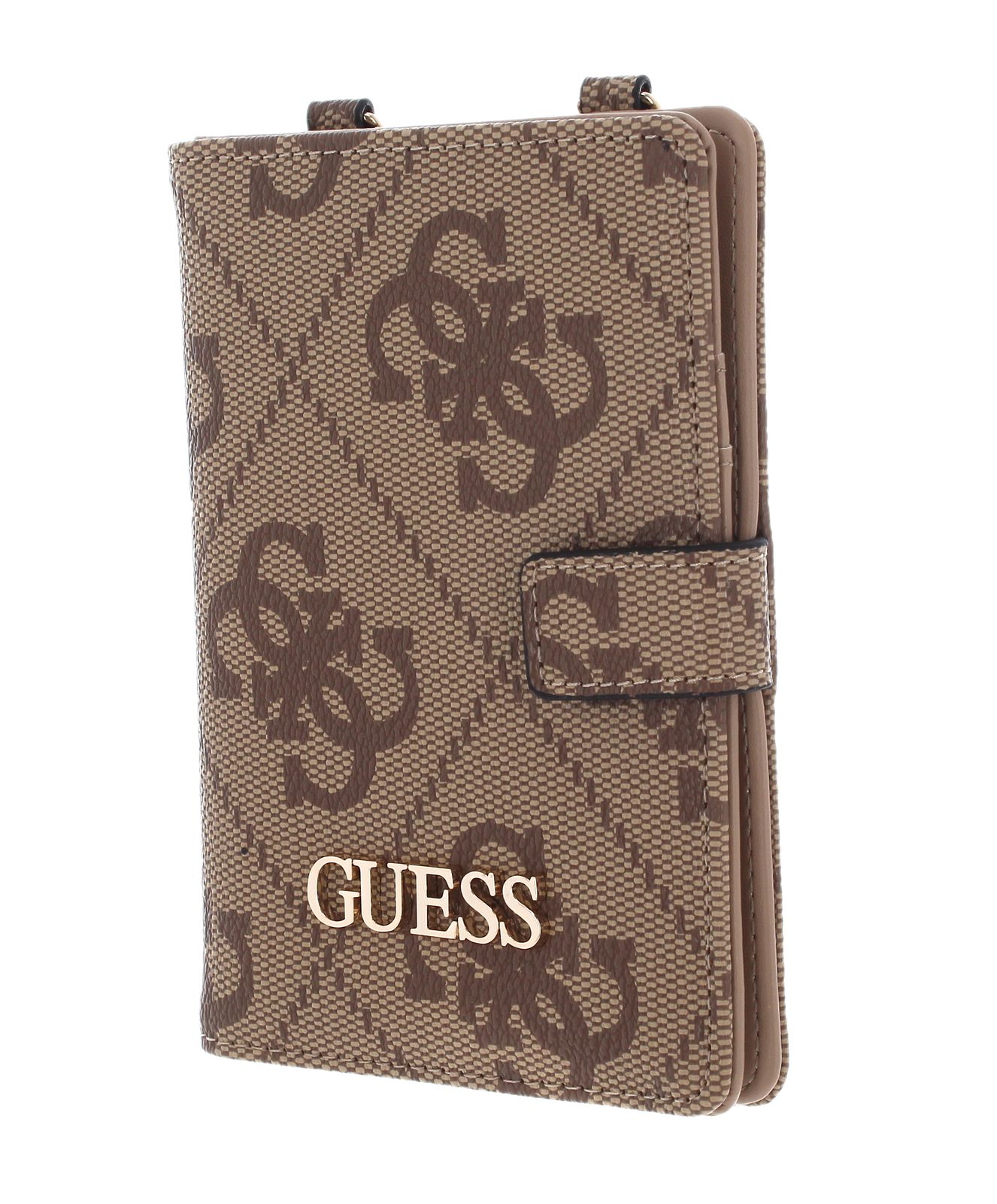 GUESS id case Berta Passport Case Brown Logo Buy bags, purses