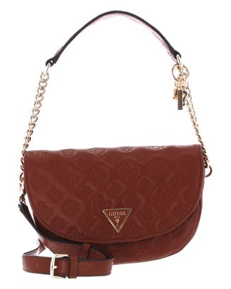 GUESS LA Femme Flap Shoulder Bag Cognac