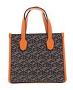 GUESS Silvana Two Compartment Mini Tote Black Logo / Cognac