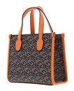 GUESS Silvana Two Compartment Mini Tote Black Logo / Cognac