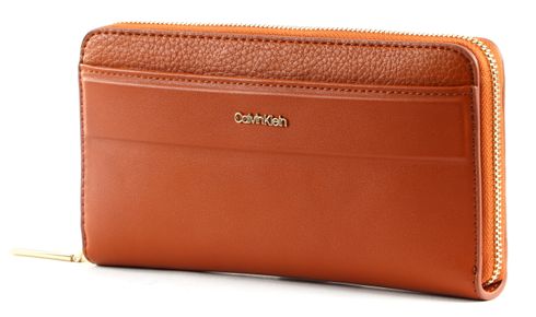 Calvin Klein Daily Dressed Zip Around Wallet L Cognac