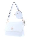 GUESS Eco Gemma Top Zip Shoulder Bag White