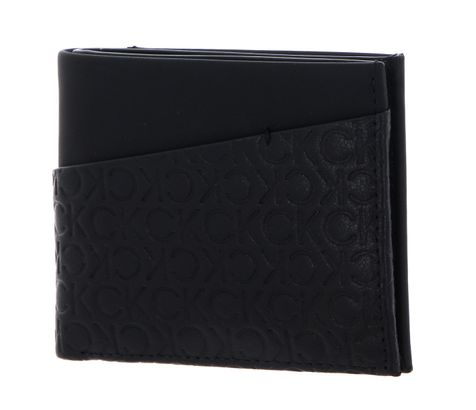 Calvin Klein CK Must Mono Bifold 5CC W / Coin Black Tonal Mono