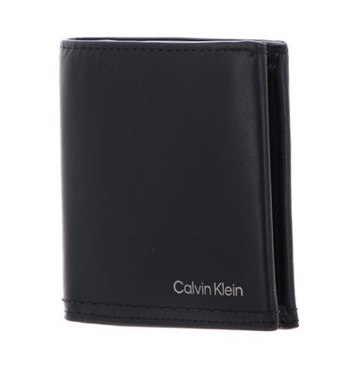 Calvin Klein Duo Stitch Trifold 6CC W / Coin CK Black