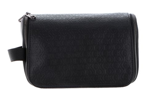 Calvin Klein CK Must Nylon Washbag With Hanger Black Tonal Mono