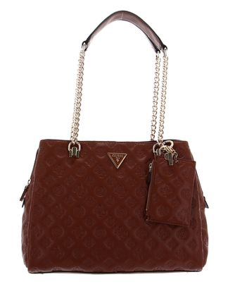 GUESS LA Femme Girlfriend Shoulder Satchel Cognac