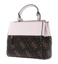 GUESS Double Compartment Satchel S Brown Logo / Stone