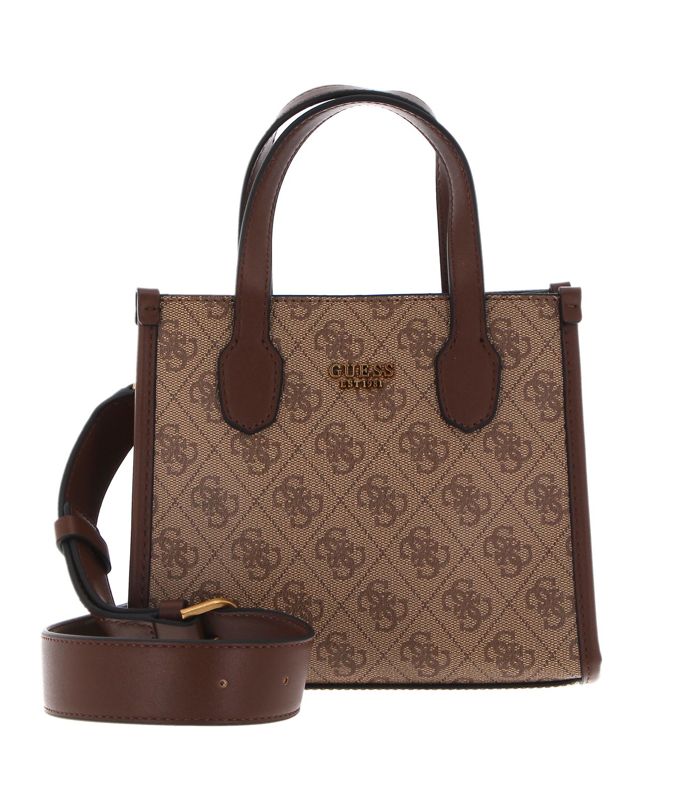 GUESS Silvana Two Compartment Mini Tote Latte Logo / Brown | Buy bags,  purses & accessories online | modeherz