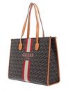 GUESS Silvana Girlfriend Tote Black Logo / Cognac