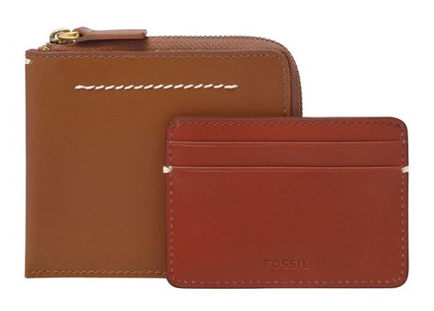 FOSSIL Westover Large Zip Bifold Saddle