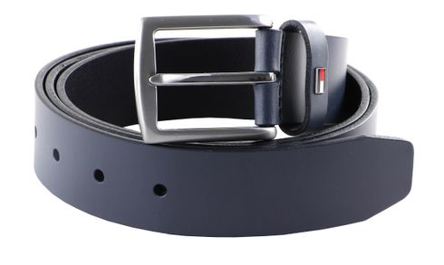 TOMMY HILFIGER Denton Leather Belt 3.5 W110 Space Blue