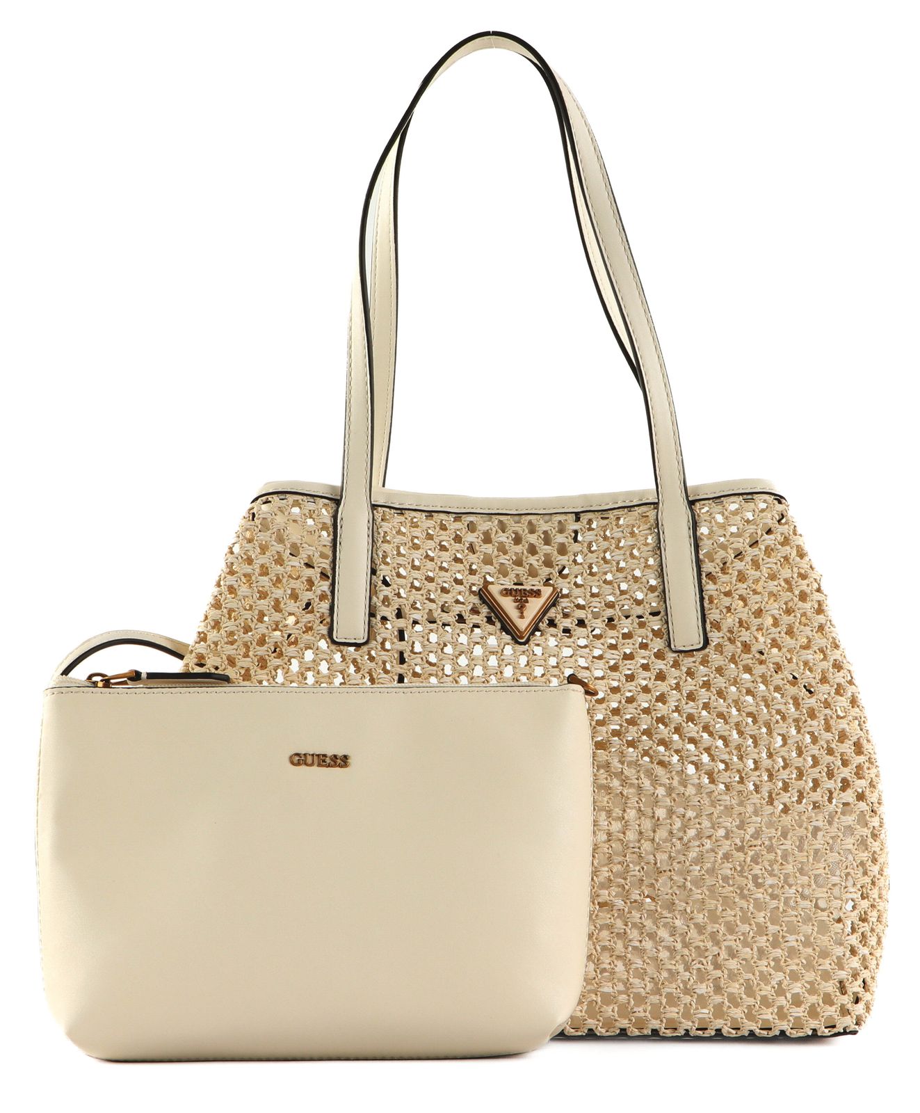 GUESS shoulder bag Vikki Drawstring Buc Ivory Buy bags, purses & accessories online modeherz