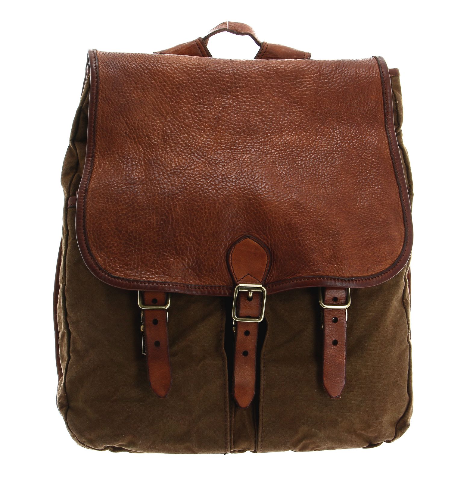 CAMPOMAGGI backpack Saturno Backpack V.Militare + T / Cognac | Buy bags ...