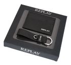 REPLAY Set Wallet + Keyring Black