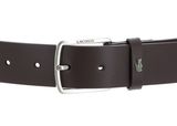 LACOSTE 35 Raw Edges Stitched Belt W110 Dark Brown