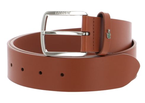 LACOSTE Casual 35 Raw Edges Stitched Belt W100 Camel