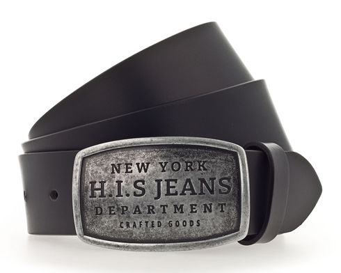 H.I.S 40mm Leather Belt W80 Black