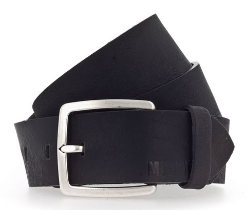 MUSTANG 40mm Leather Belt W115 Black - shortenable