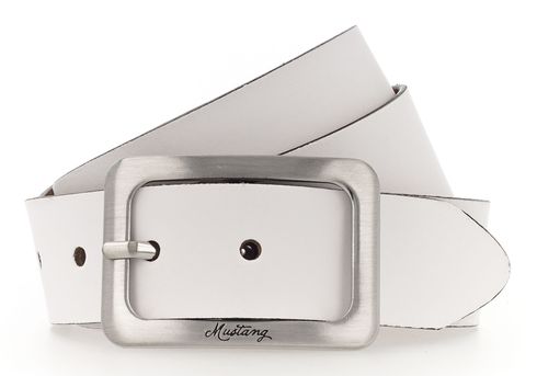 MUSTANG Woman´s Leather Belt 3.5 W110 White