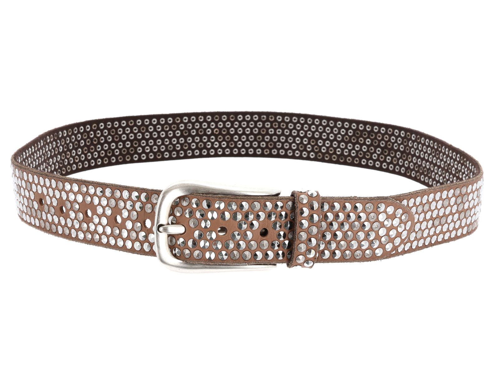 b.belt Zoe Silver Stud Belt W105 Camel b.belt Zoe Silver Stud Belt W105 Camel