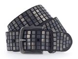 b.belt 40 mm Full Leather Belt with Mixed Rivets W95 Black