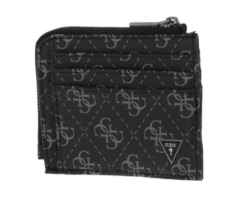 GUESS Vezzola Smart Multiple Card Holder With Zip Dark Black