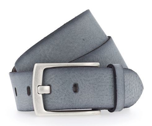 Vanzetti 40mm Leather Belt W95 Steel Grey
