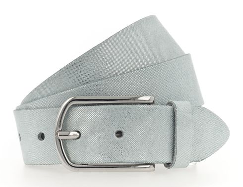 Vanzetti Glitter Radiance 35mm Metallic Belt W105 Pastel Blue / Silver Metallic