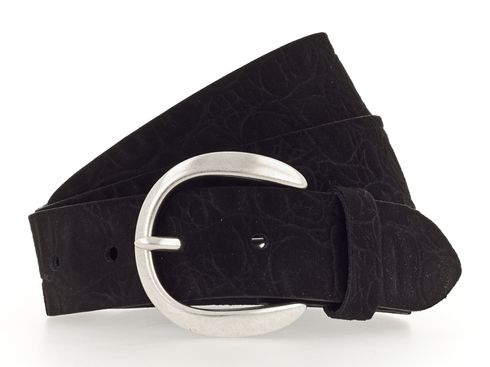 Vanzetti Genuine Beauty 35mm Velour Leather Belt W85 Black