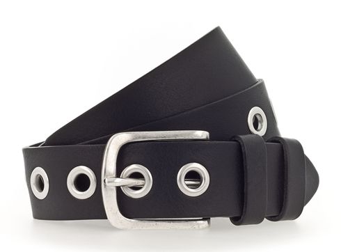 Vanzetti 35mm Full Leather Eyelets Belt W105 Black