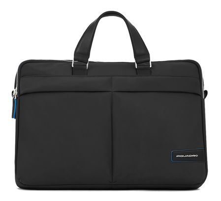 PIQUADRO PQ-RY Two Compartment Computer Portfolio Briefcase Nero