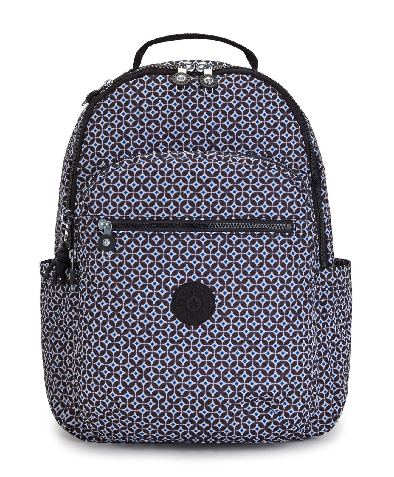 Kipling Sac à dos blanc beige pour femme - Basic Print Seoul Backpack L Latin Cheetah 255730