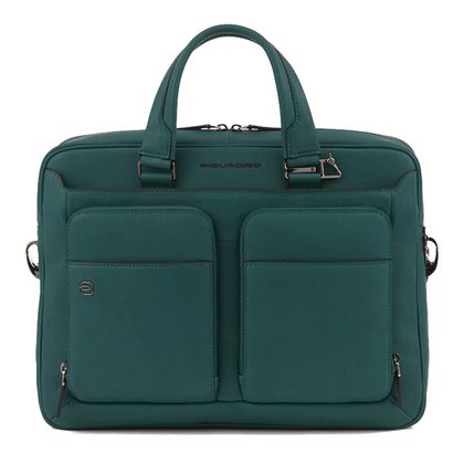 PIQUADRO Black Square Laptop Office Bag Verde 3