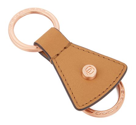 PIQUADRO Ray Two-Ring Keychain Cuoio