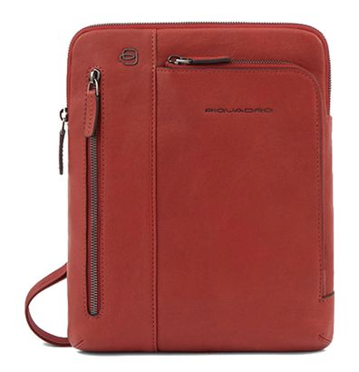 PIQUADRO Black Square Crossbody Bag Rosso 2