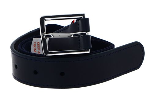 TOMMY HILFIGER Elasticated Leather Belt W70 Space Blue