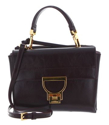 COCCINELLE Arlettis Rock Handbag Craquele Leather Darkbrown