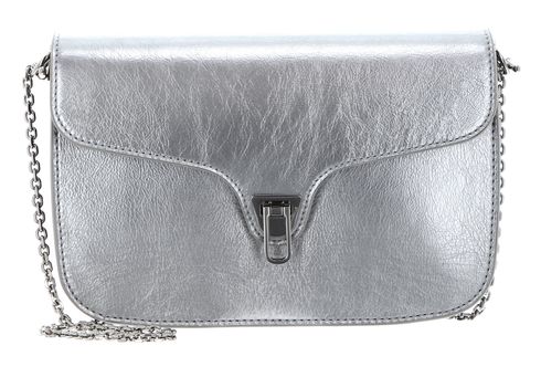 COCCINELLE Beat Rock Handbag Craquele' Leather Silver