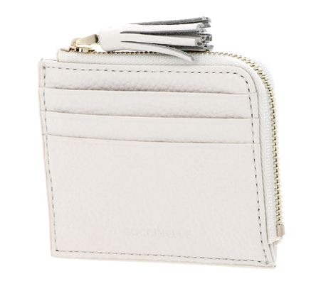 COCCINELLE Tassel Credit Card Holder Coconut Milk