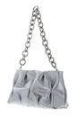 COCCINELLE Ophelie Goodie Rock Handbag Craquele Leather Silver