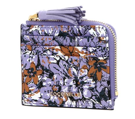 COCCINELLE Tassel Flower Print Credit Card Holder Mul. Lavend / Lave