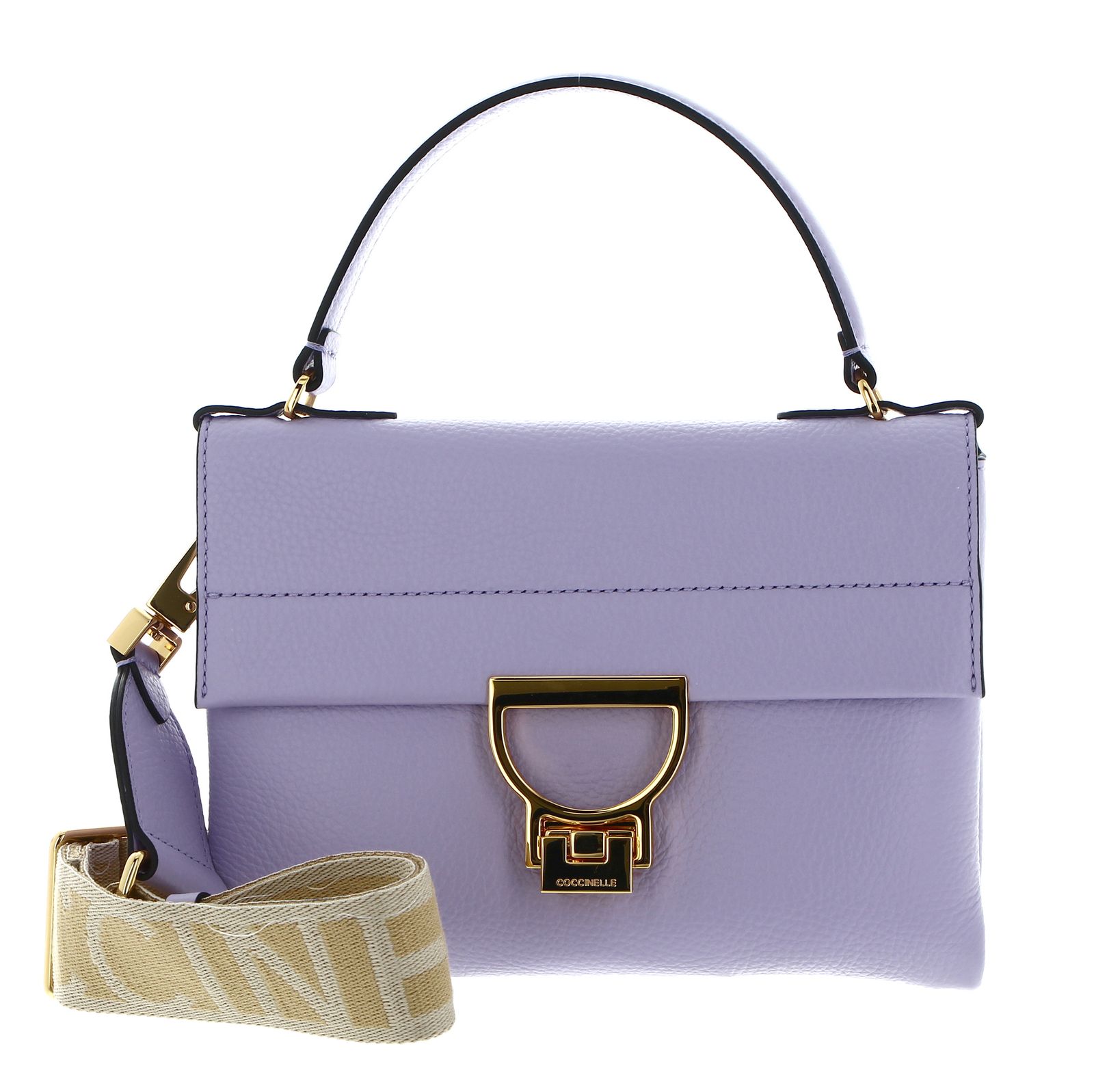 COCCINELLE Arlettis Signature Handbag Grained Leather Lavender | Buy ...