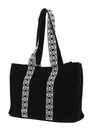 COCCINELLE Never Without Bag Ribbon Handbag Canvas Fabric Noir