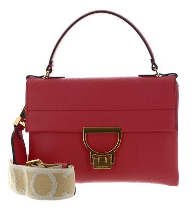 COCCINELLE Arlettis Signature Handbag Grained Leather Cranberry