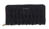 COCCINELLE Metallic Goodie Wallet Smooth Calf Leather Soft Noir COCCINELLE Metallic Goodie Wallet Smooth Calf Leather Soft Noir