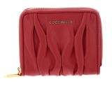 COCCINELLE Metallic Goodie Wallet Smooth Calf Leather Soft Cranberry