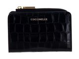 COCCINELLE Metallic Croco Shiny Soft Wallet Croco Print Leather Noir